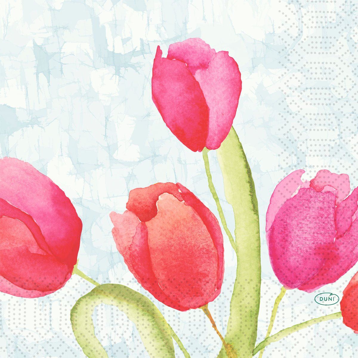 Servietten 33 3-lagig 1/4-Falz Painted Tulips Papierservietten 50 St Tücher