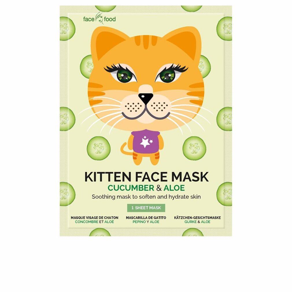 Kätzchen Gesichtsmaske mit Gurke & Aloe. Beruhigende Maske zur Erweichung und Hydratisierung der Haut.