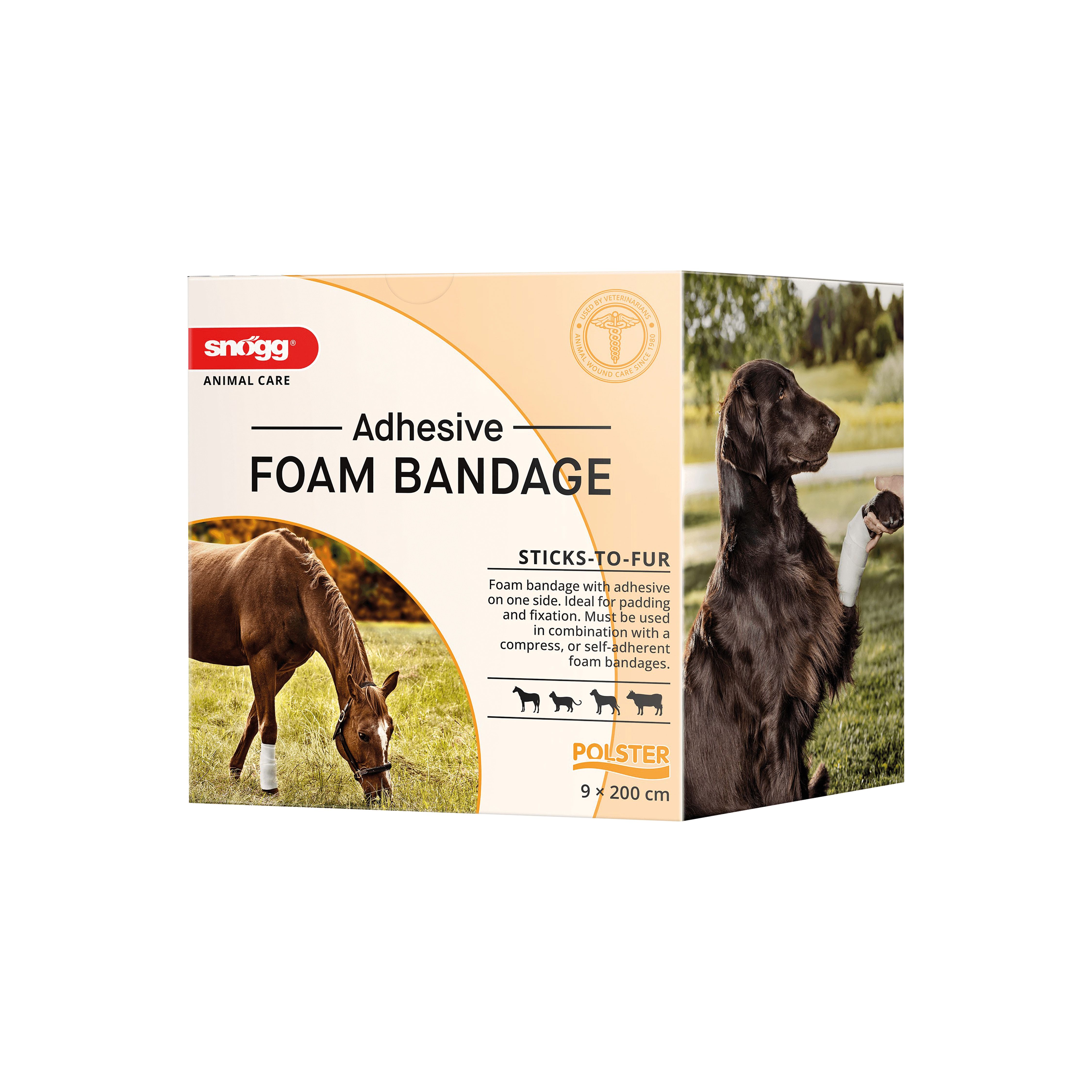 Snögg Animal Polster - Adhesive Foam Bandage - 9 cm x 2 m