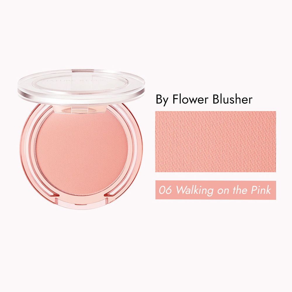 NATURE REPUBLIC By Flower Blusher Blush 06 Walking on the Pink. Rosa Puder mit Textur. Transparente Verpackung.