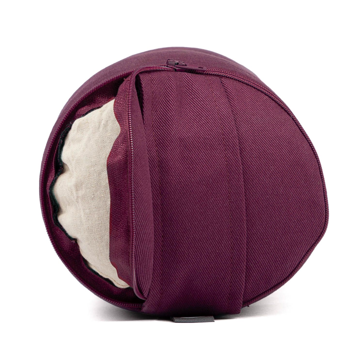 bodhi Yoga Mini-Bolster (rund), Nackenrolle, ECO, Buchweizenschalen  Aubergine