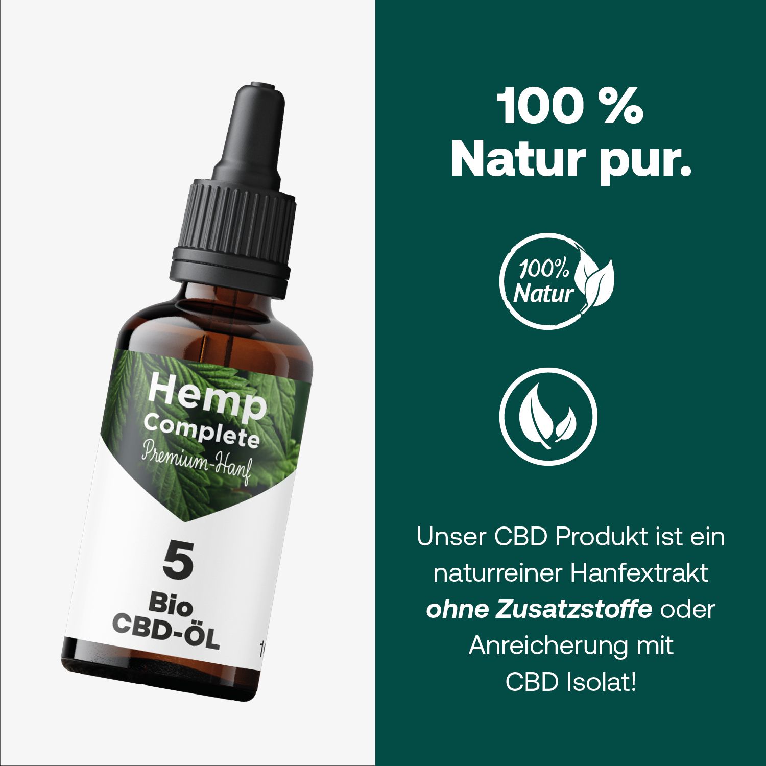 Bio CBD Öl 5 Vollspektrum Tropfen - Hemp-Complete®