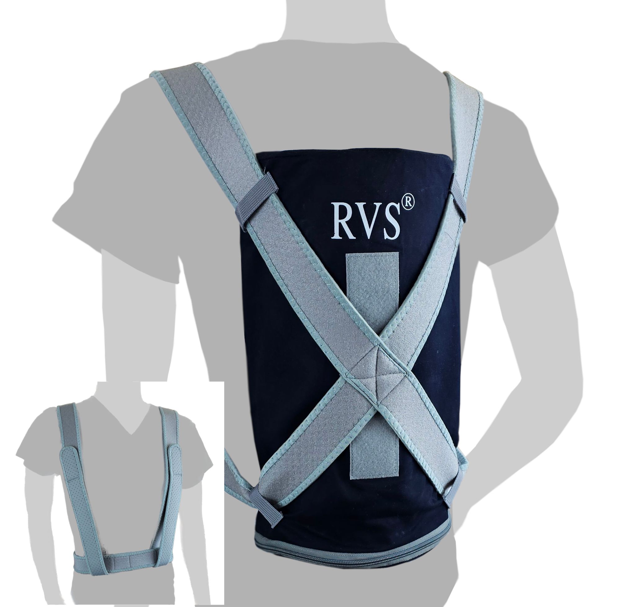 SR-Vario 3-stufiges Rückenlageverhinderungs Training Bandage  mit Schaumstoffpolster und Crossgurt