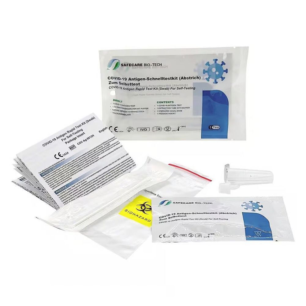 Safecare Covid-19 Corona Schnelltest Nasal + Gratis Desinfektionsmittel 20 St Teststreifen