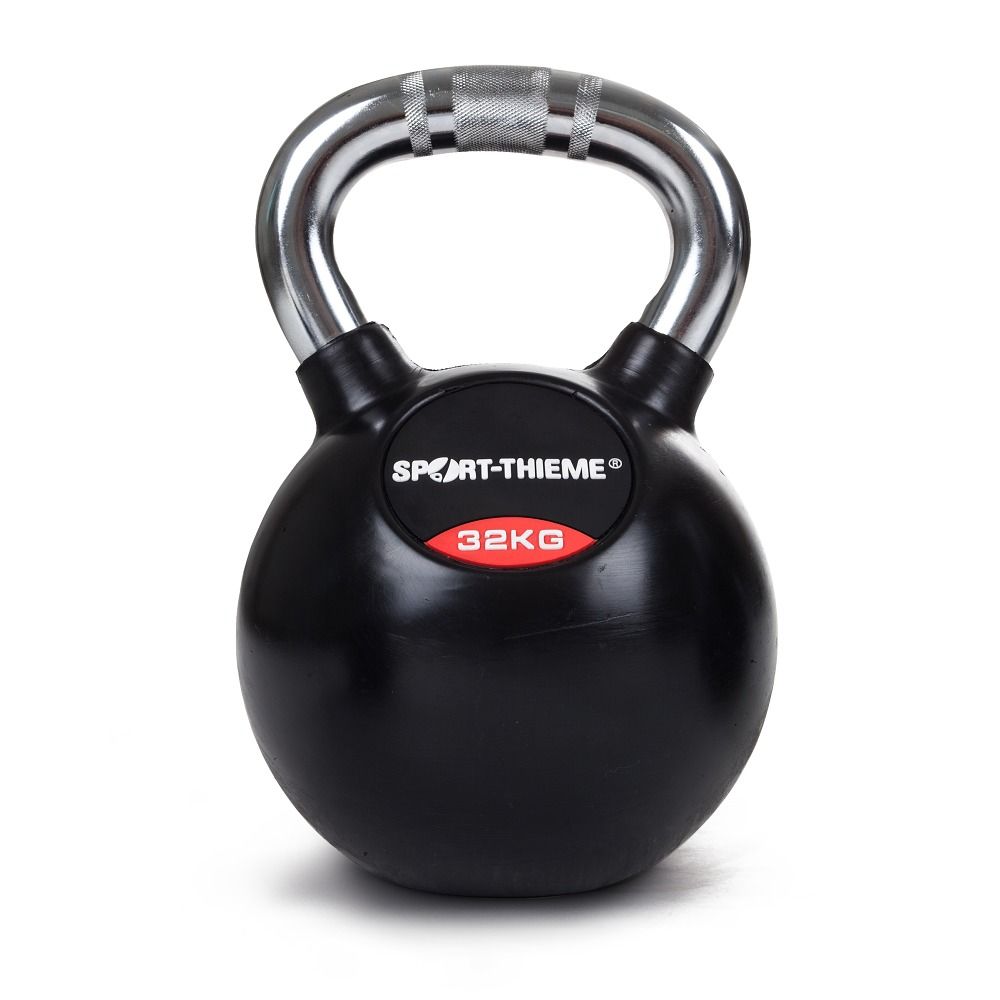 Sport-Thieme Kettlebell Gummiert mit gerändeltem Chrom-Griff 1 St