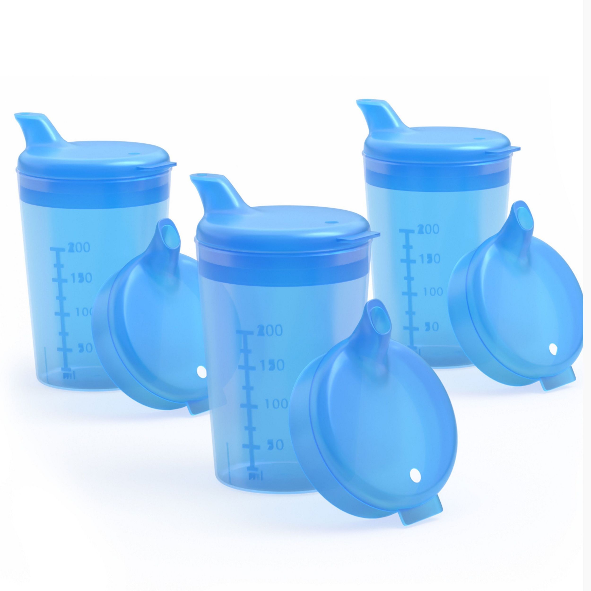 Horn Medical 3er Pack Schnabelbecher Trinkhilfe für Erwachsene mit zwei Deckeln