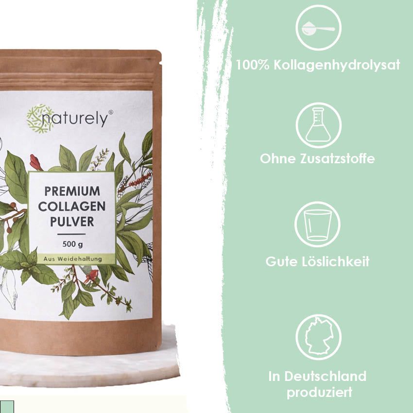 Naturely Premium Kollagen Pulver – Kollagen Hydrolysat aus Weidehaltung