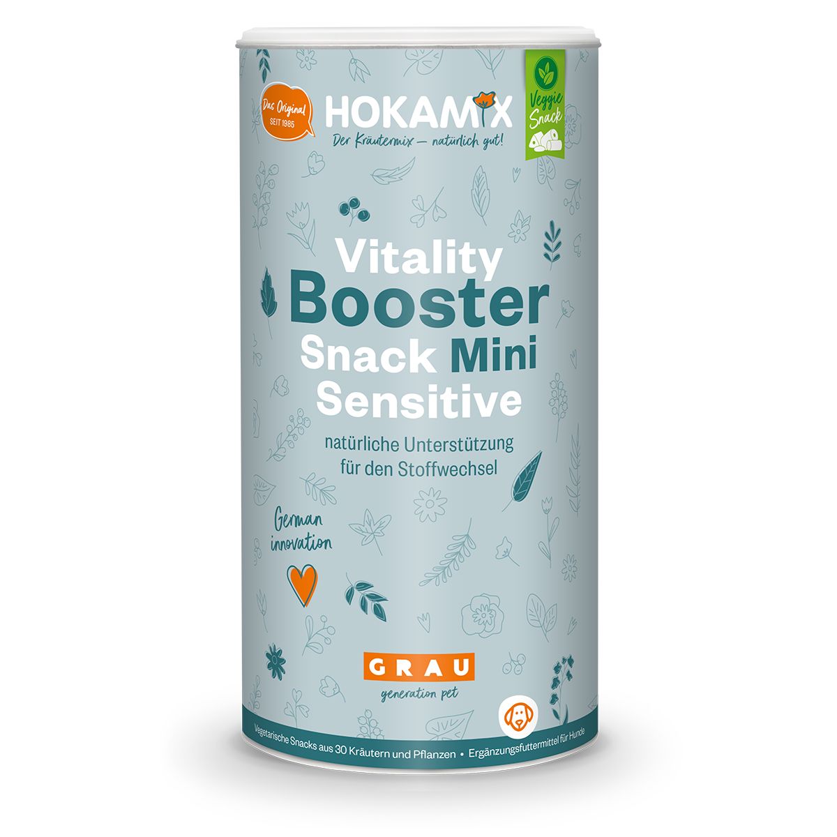 Grau Hokamix Vitality Booster Snack Mini Sensitive 800 g Futter