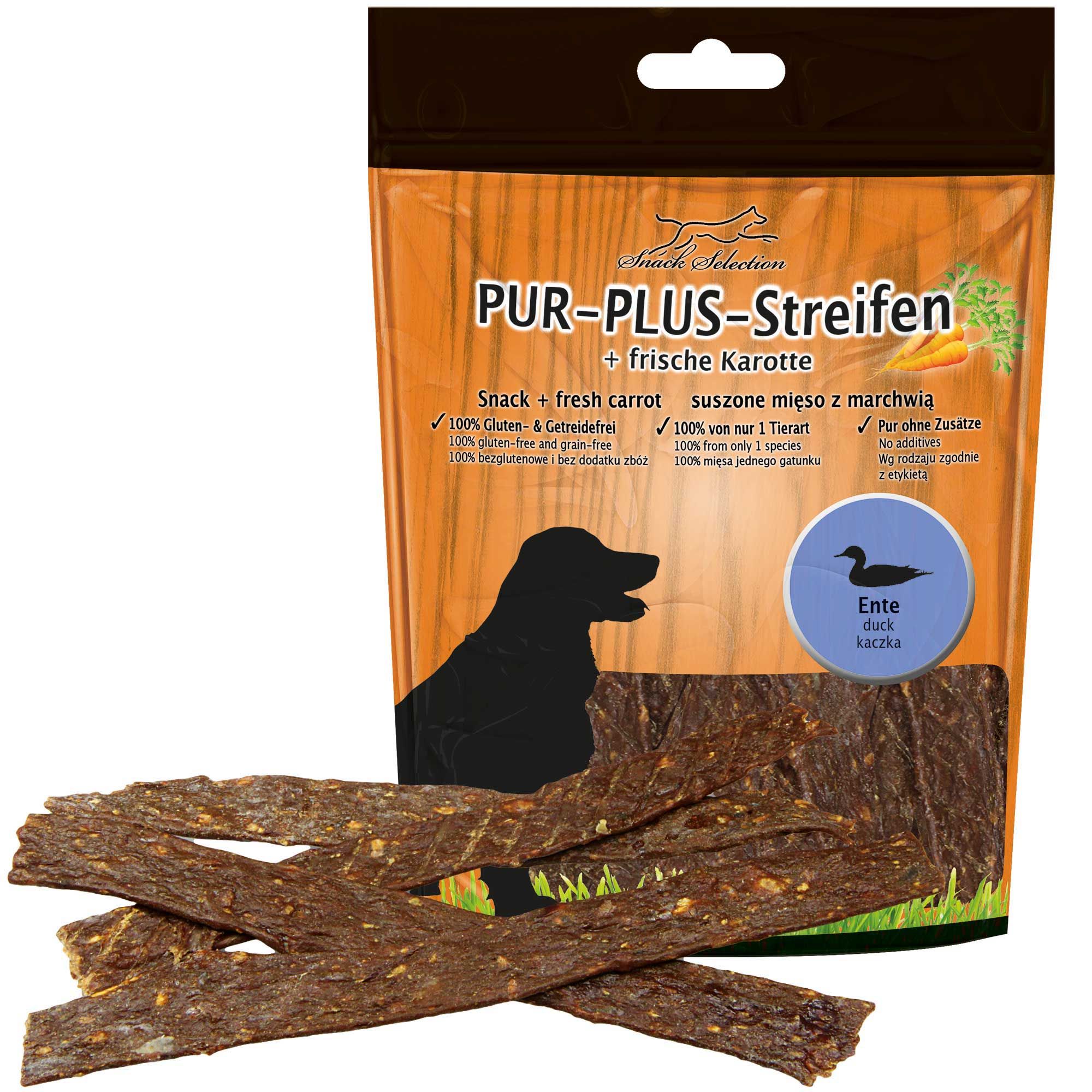 Schecker Dörrfleisch - PUR Plus Kaustreifen Ente + Karotte