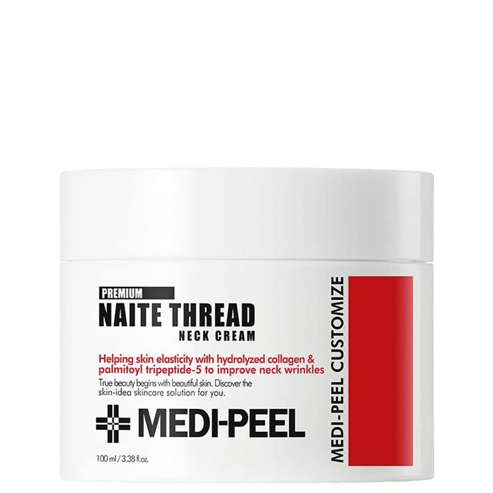 Weiße Dose mit Medi-Peel Naite Thread Neck Cream, 100ml.