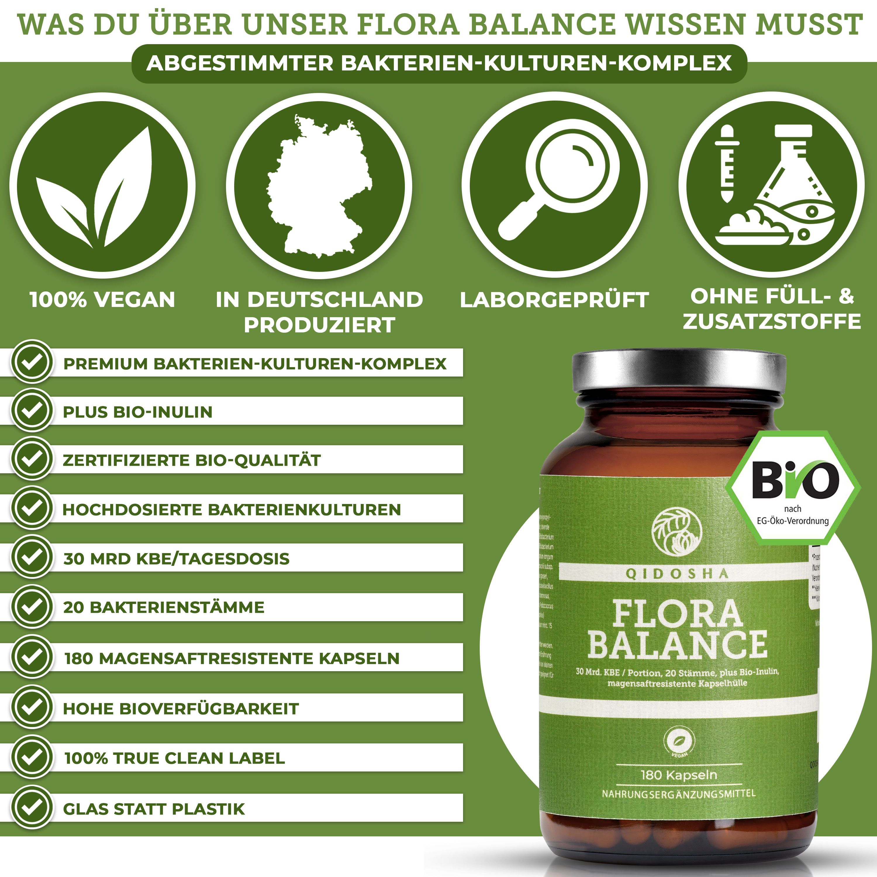 QIDOSHA FLORA BALANCE Bakterien-Kulturen-Komplex