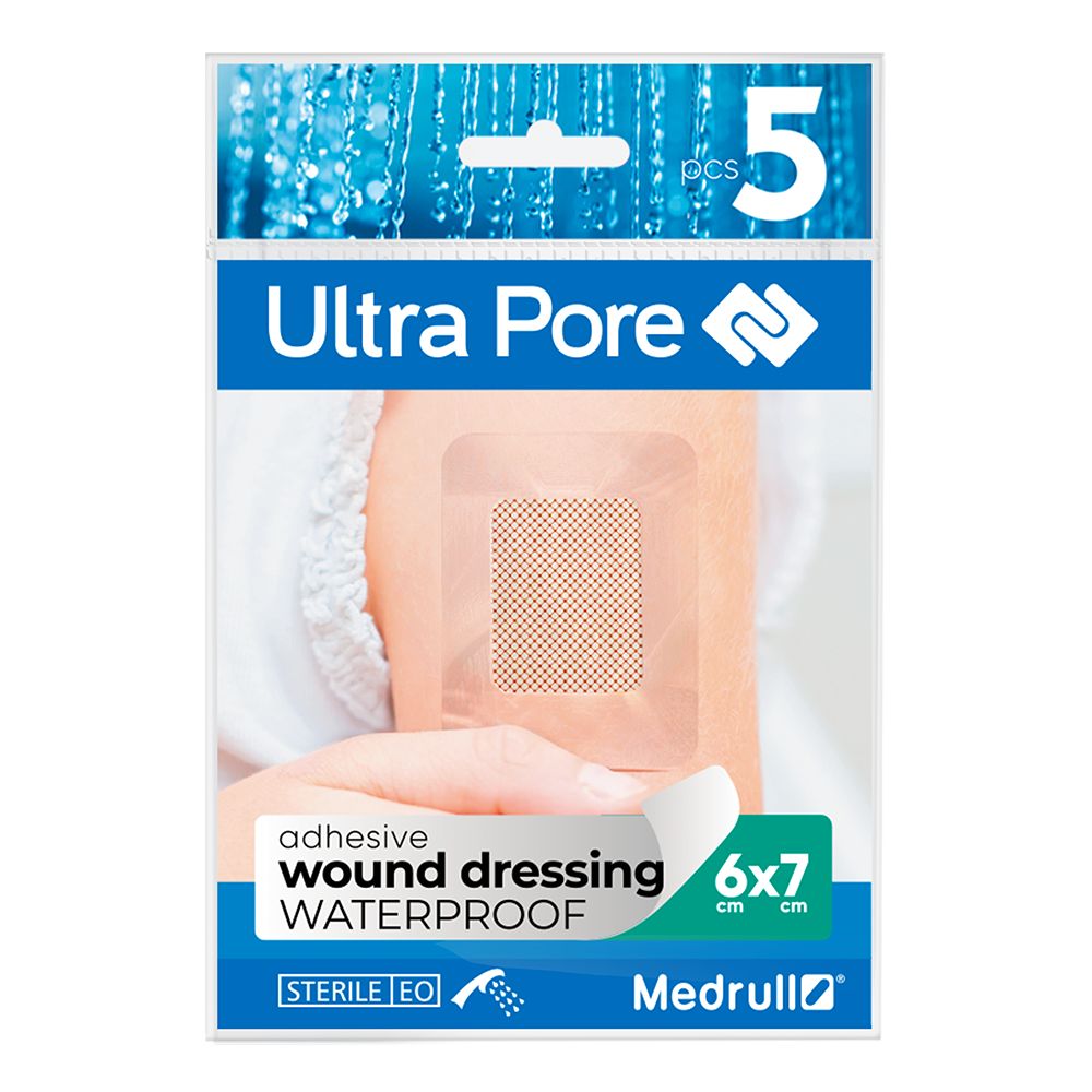 Medrull Ultra Pore Waterproof steriler, selbstklebender Wundverband / Wund-Pflaster 6 x7 cm 5 St Pflaster