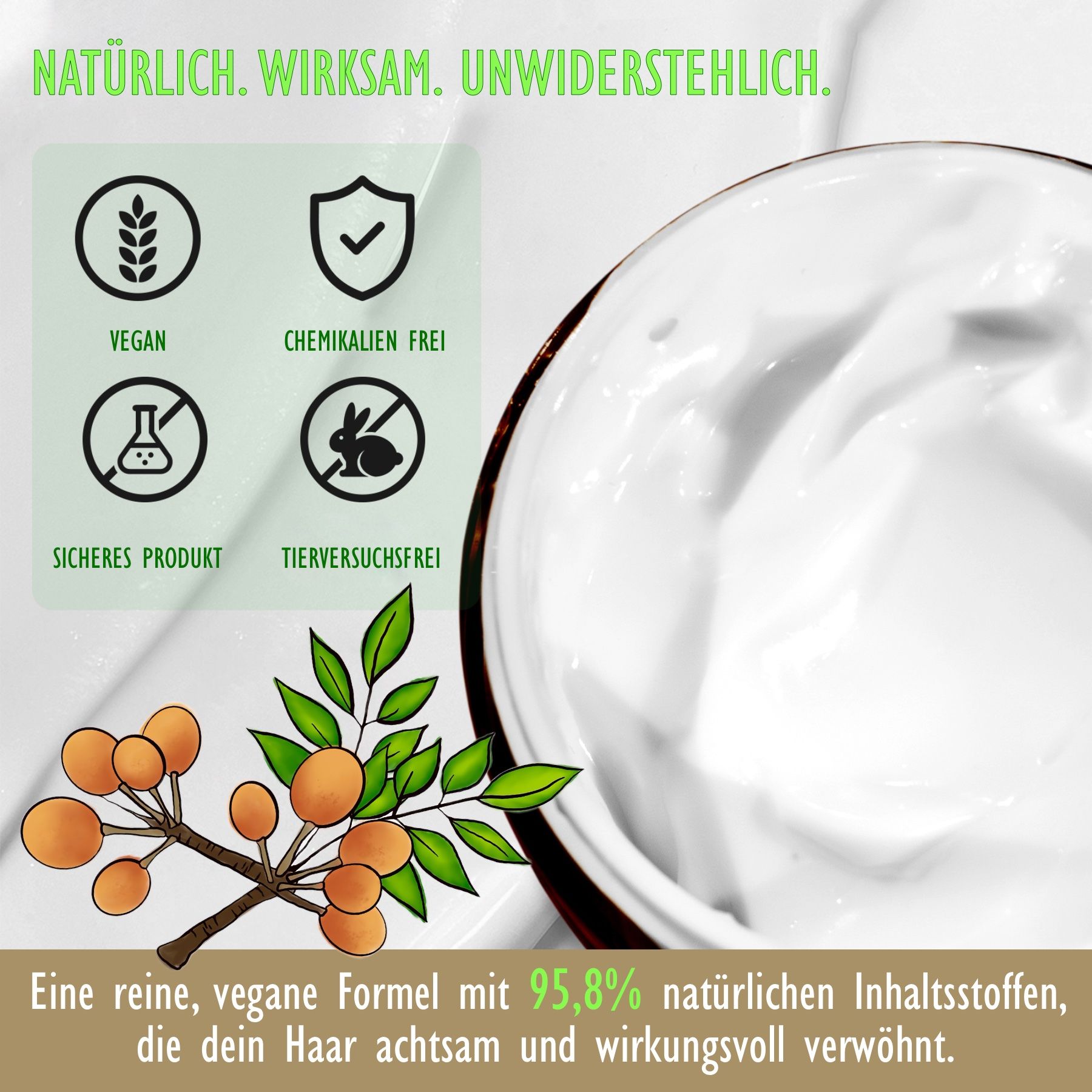 Hello Nature Haarmaske mit Marula Öl für intensive Haarpflege