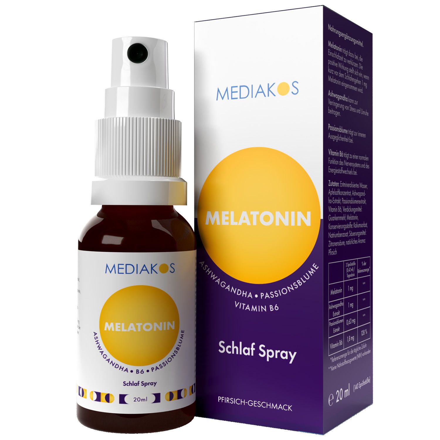 Mediakos® Melatonin Ashwagandha Schlaf Spray