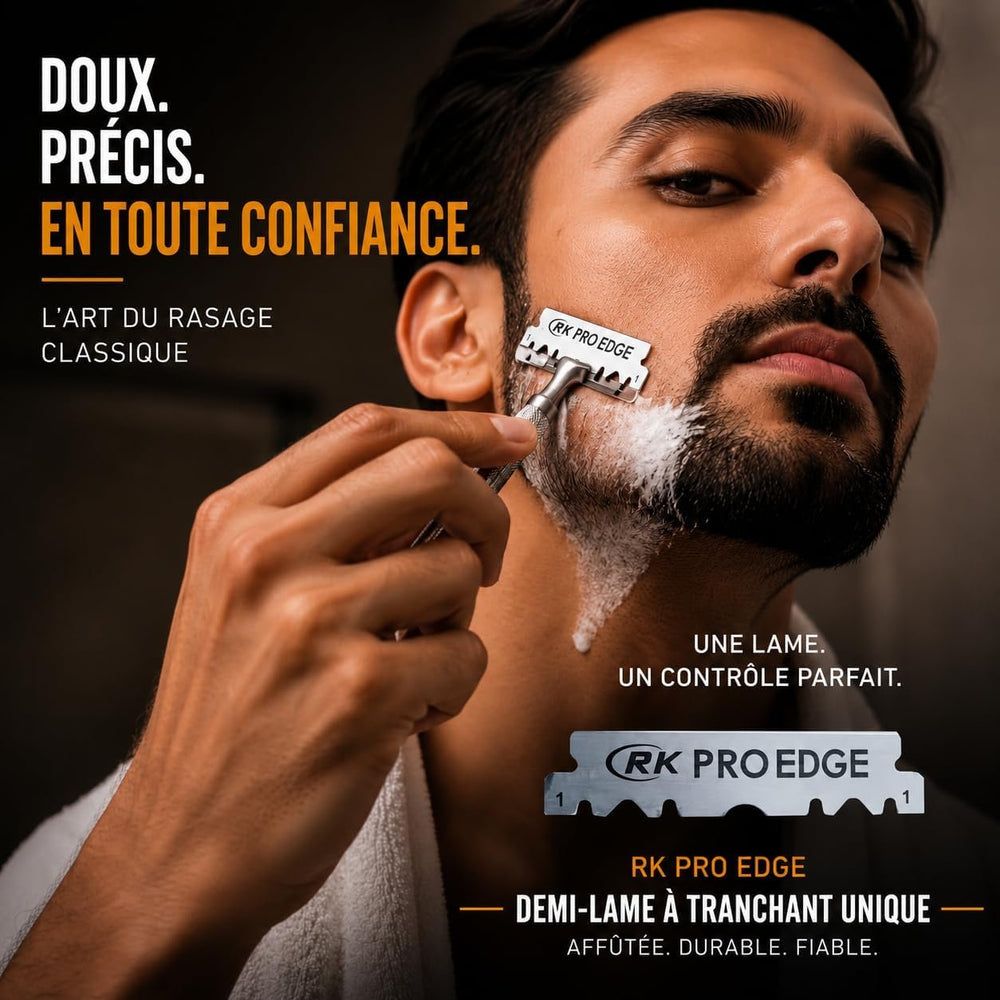 Monsieur BARBIER - Einseitig geschliffene Rasierklingen für Shavettes – 100er-Packung