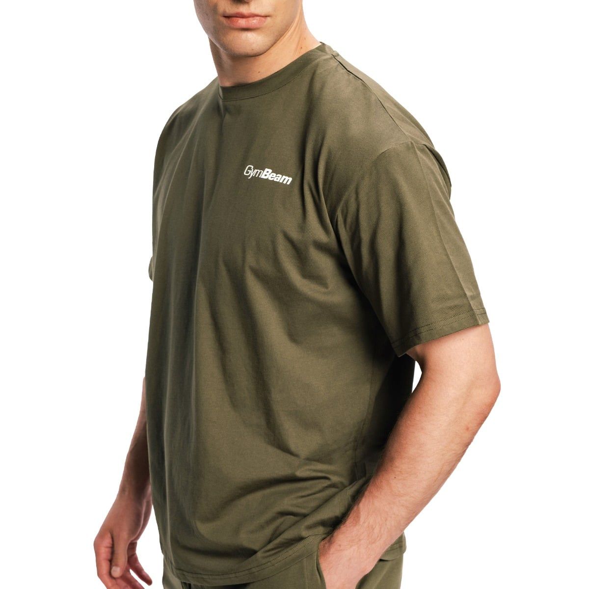 GymBeam T-Shirt Herren Oversized Kurzarm aus Baumwolle in Espresso