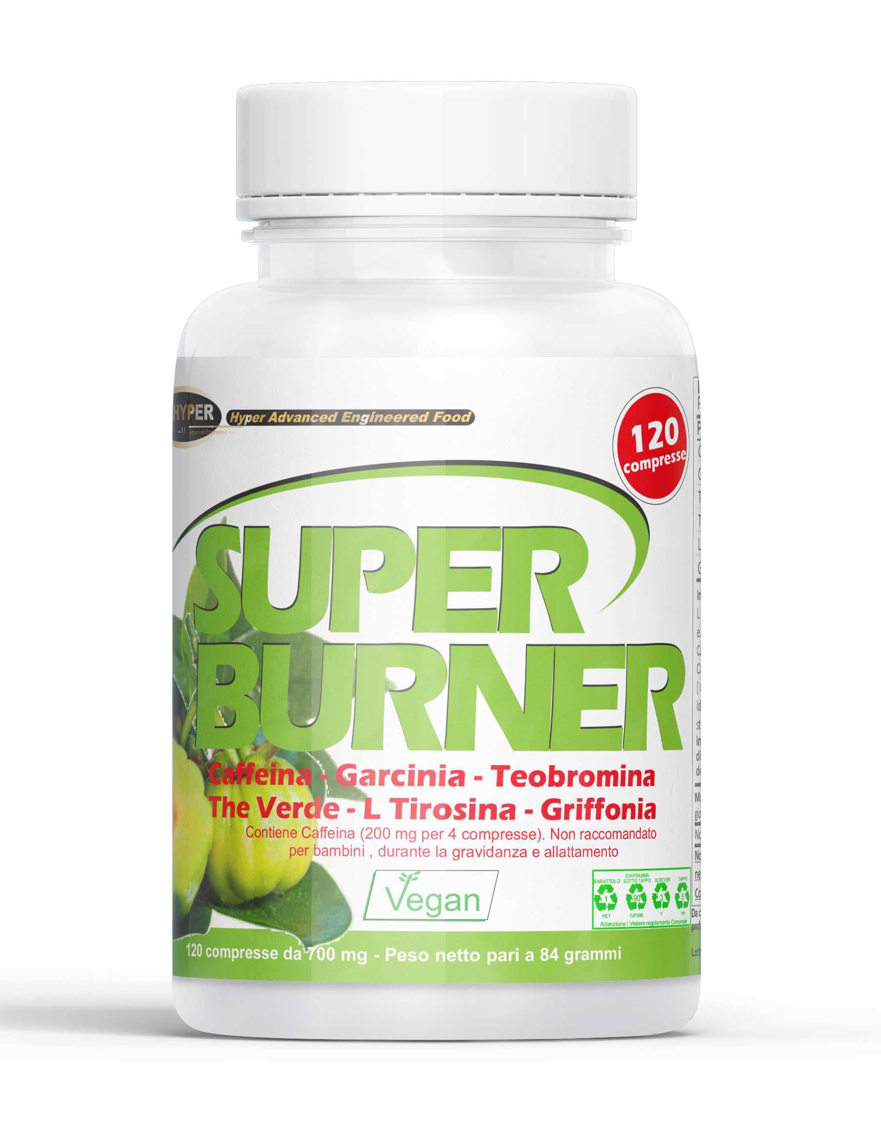 HYPER New Super Burner 120 cpr Integratore Termogenico Brucia Grassi Dimagrante Perdita di Peso