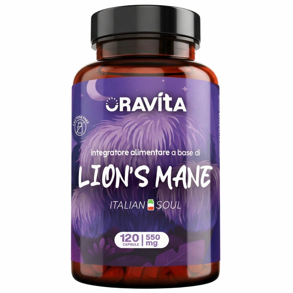 Oravita LION'S MANE Lion's Mane Estratto Titolato 30% per Memoria, Concentrazione e NGF 120 Capsule