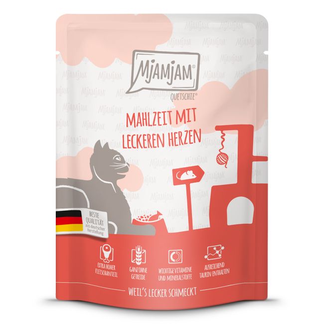 MjAMjAM - Quetschie Mahlzeit mit leckeren Herzen 300 g Futter
