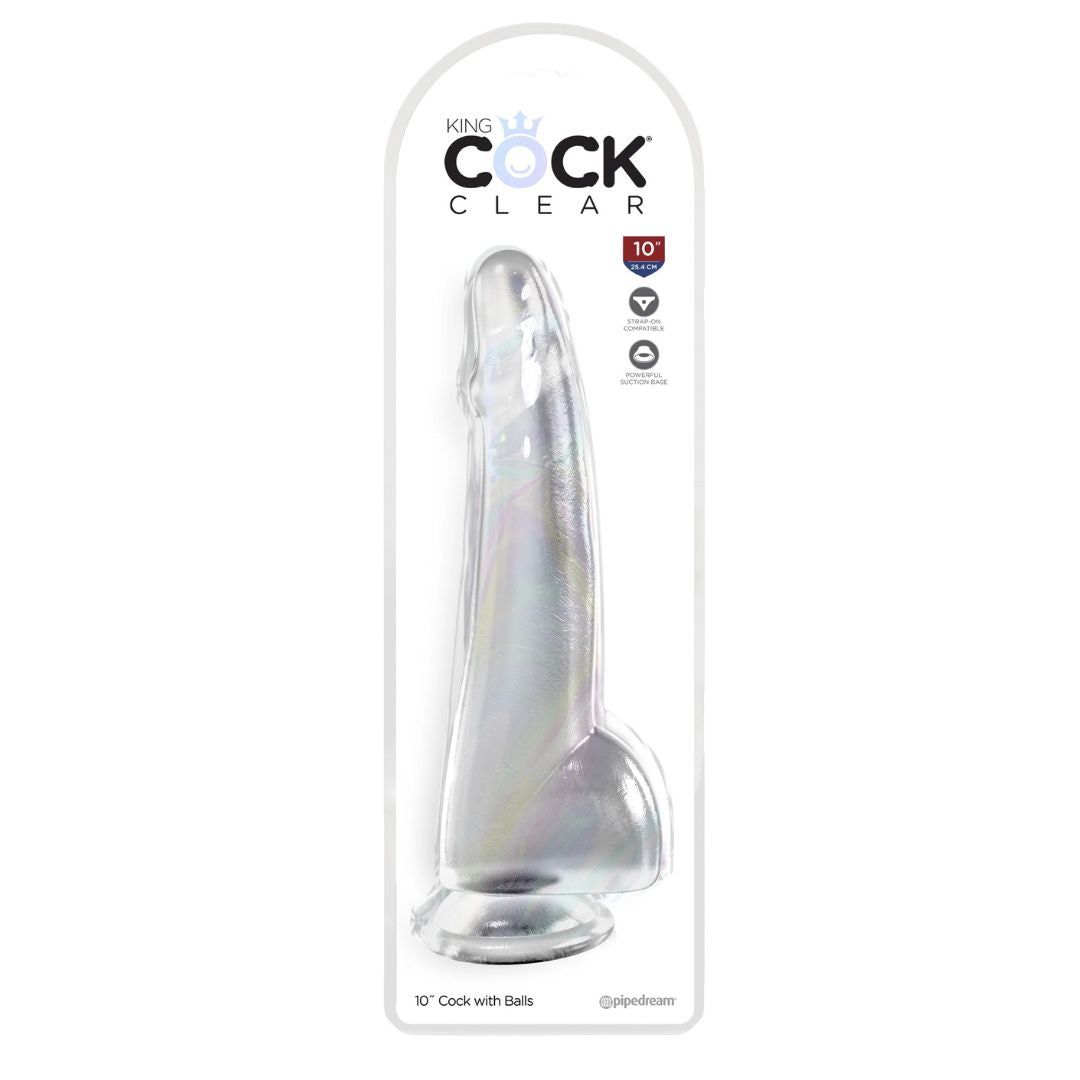 Naturdildo mit Saugfuß, King Cock Clear 1 St