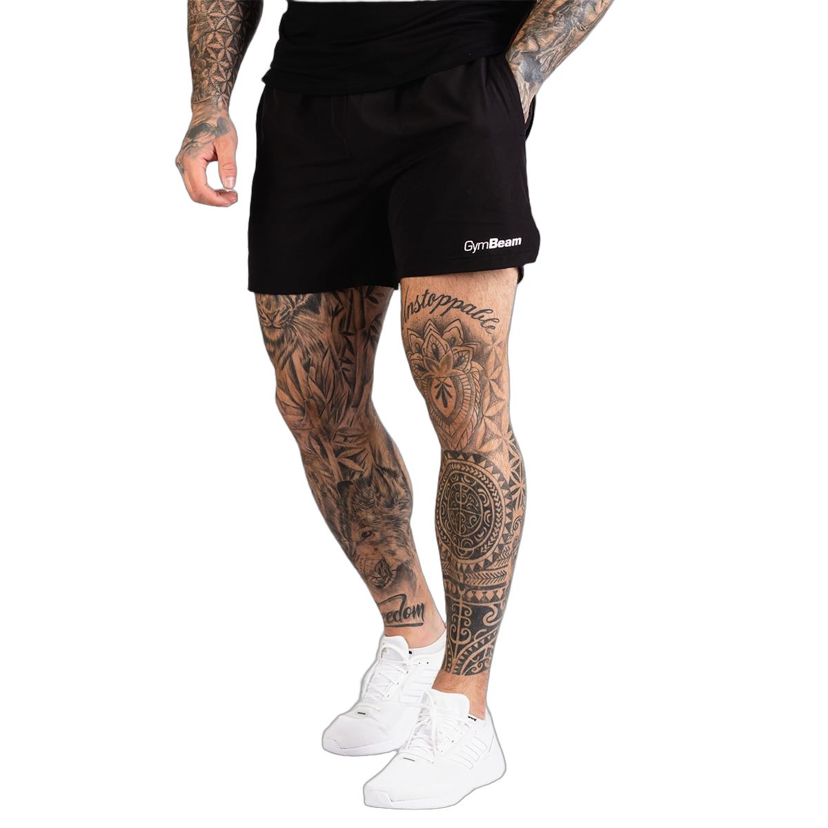 GymBeam Shorts Herren Regular Fit mit Taschen in Black 1 St