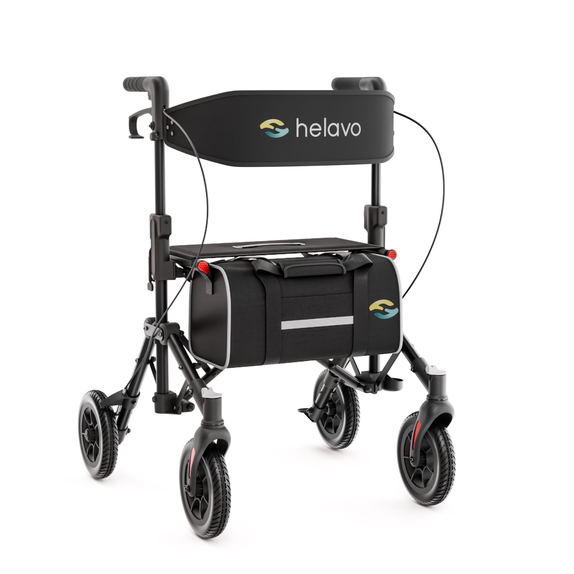 Helavo Reiserollator faltbar leicht mit Sitz Transporttasche und PU Raedern 8,5kg