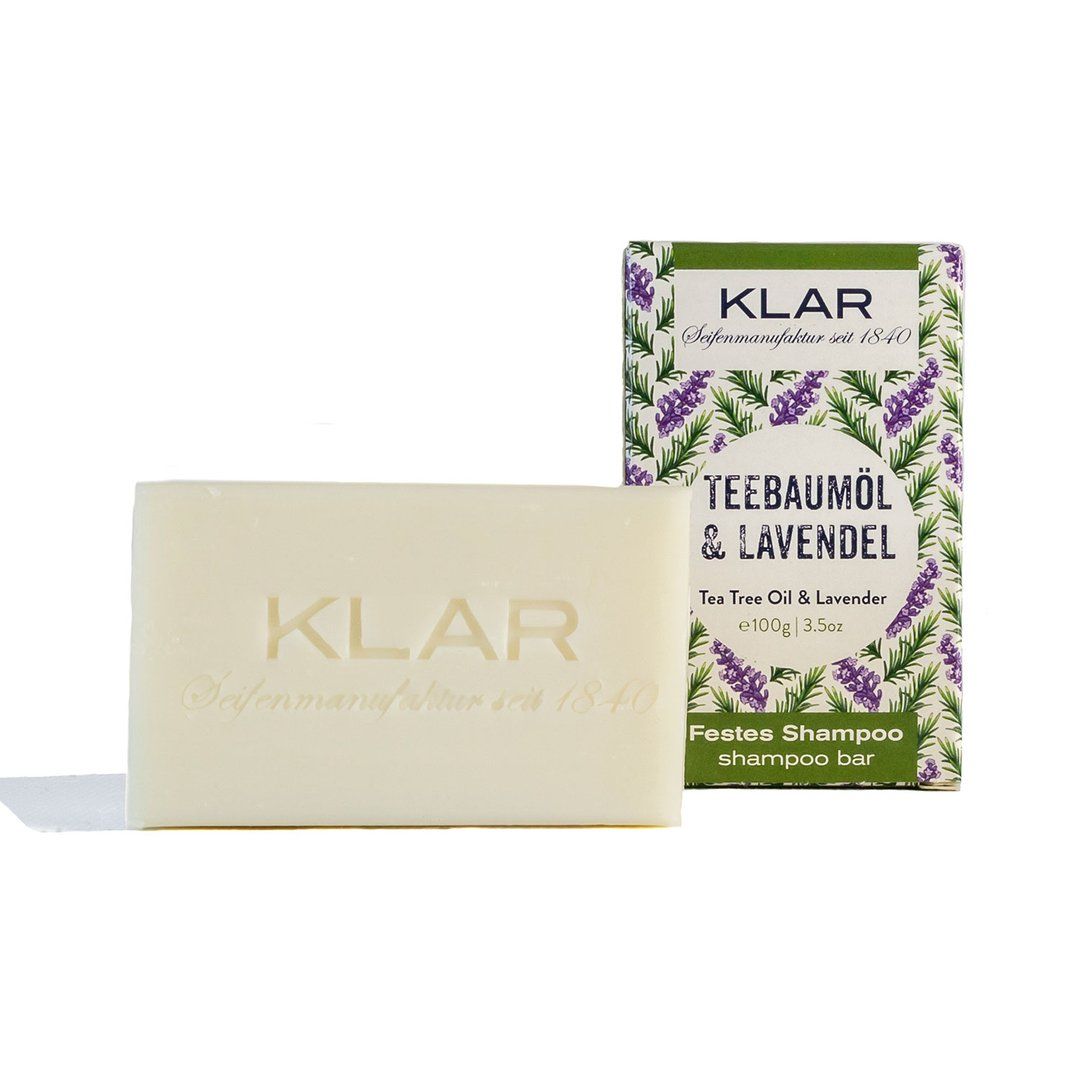 Klar-Seifen - Klar's festes Shampoo Teebaumöl Lavendel (gegen Schuppen)