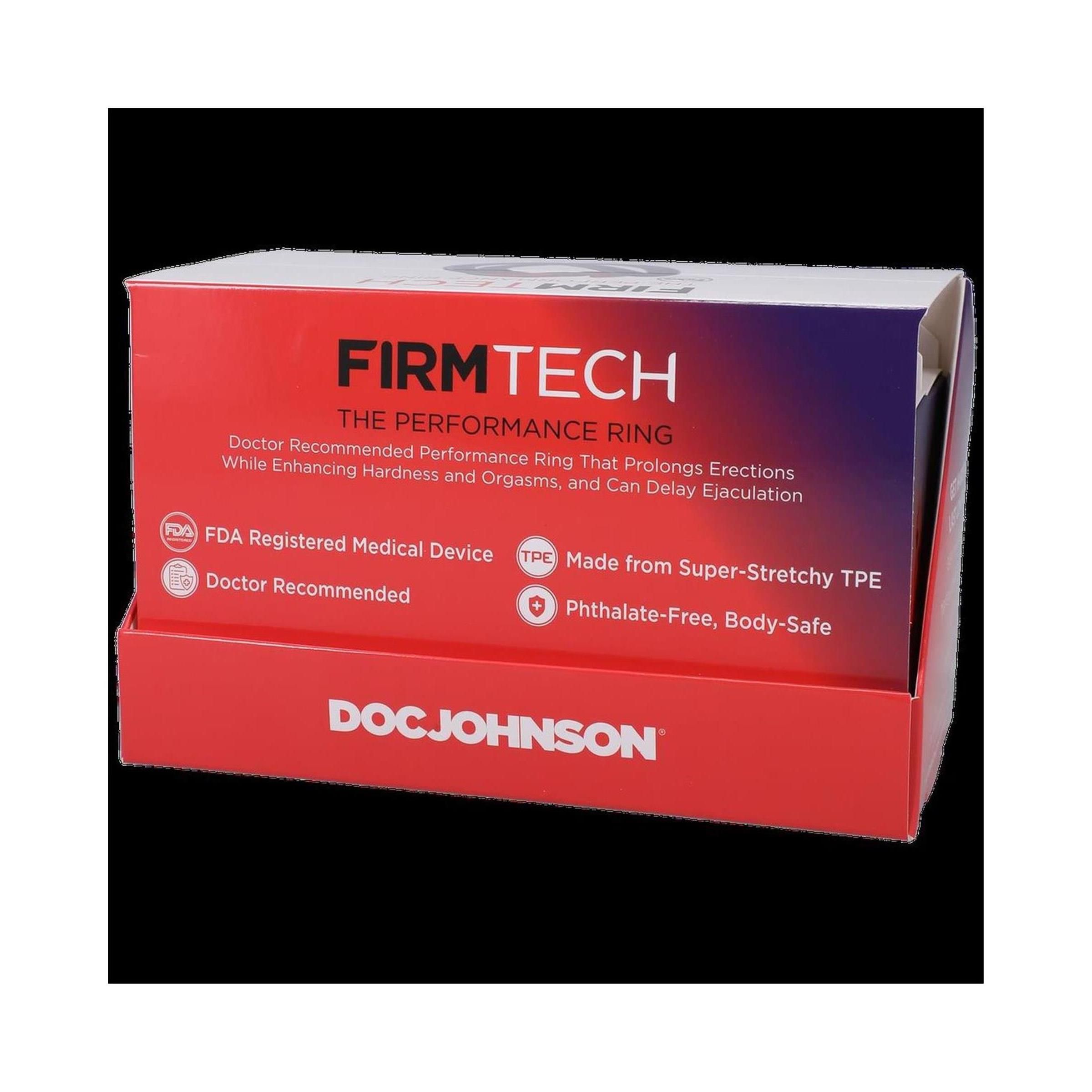 Verpackung mit Performance Ring. Text: FIRMTECH, THE PERFORMANCE RING, DOC JOHNSON, FDA-Siegel, Informationen zur Wirkung.