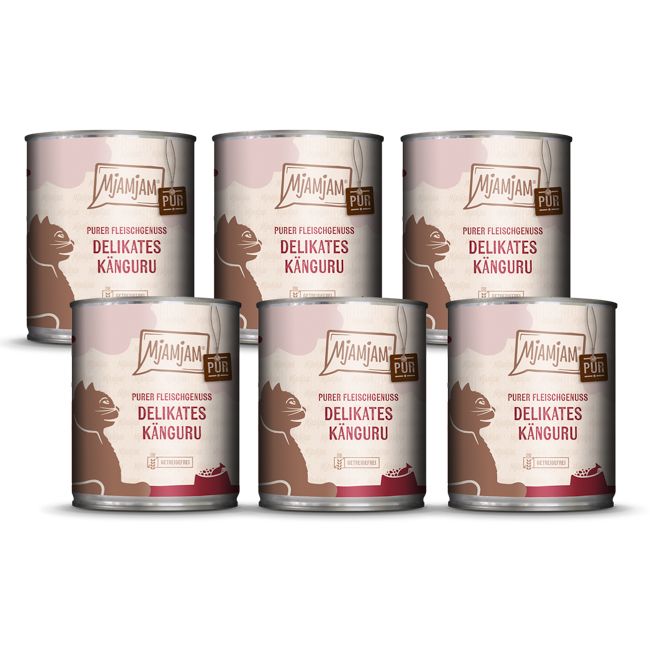 MjAMjAM - Purer Fleischgenuss delikates Känguru pur 6x800 g Futter