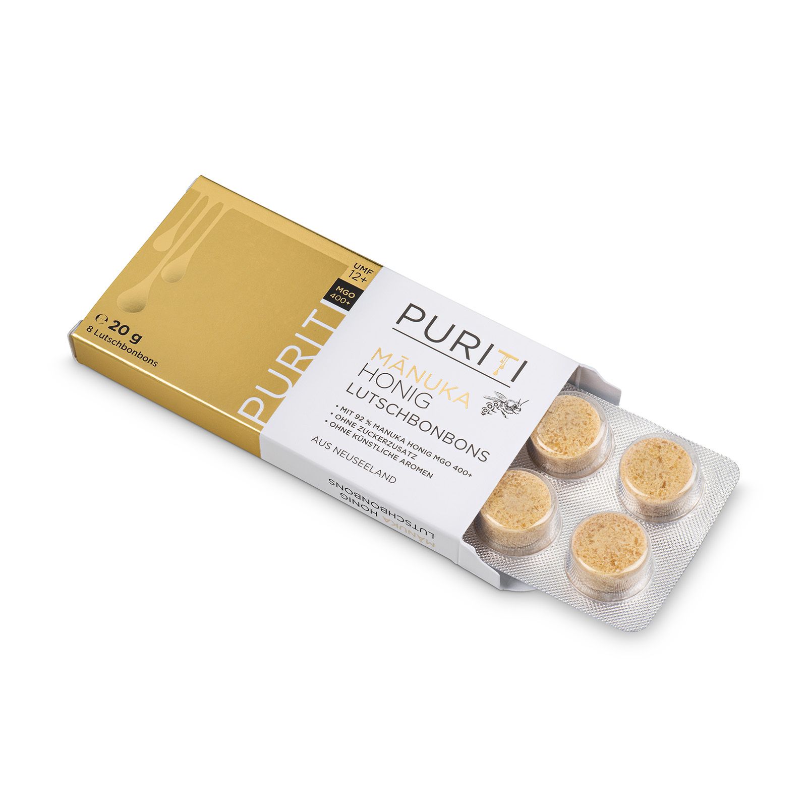 Puriti Manuka Honig Lutschbonbons MGO 400+ 20g 20 g