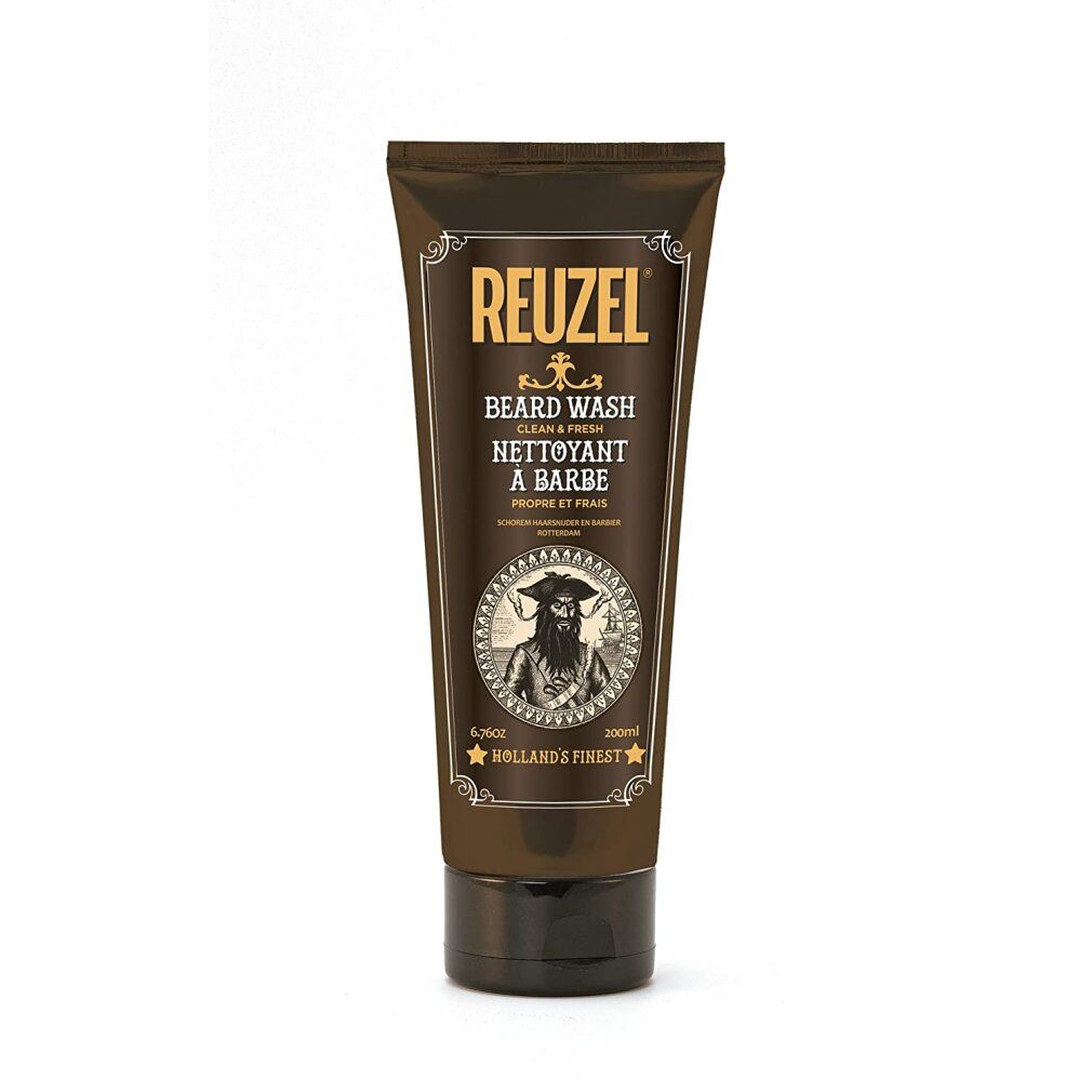 Reuzel Bartwaschmittel in brauner Tube mit Piratenabbildung. 200ml.
