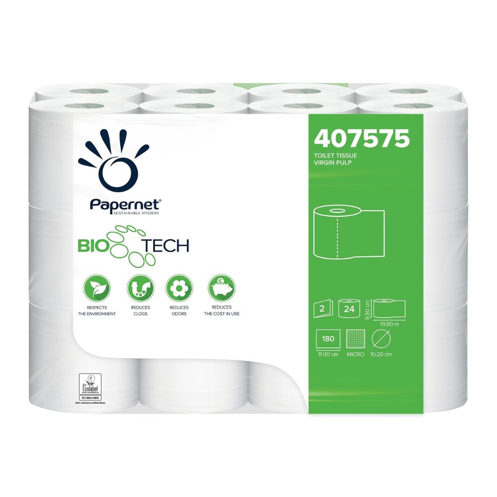 Papernet 407575 Toilettenpapier mit Bio Tech Technologie 2-lagig