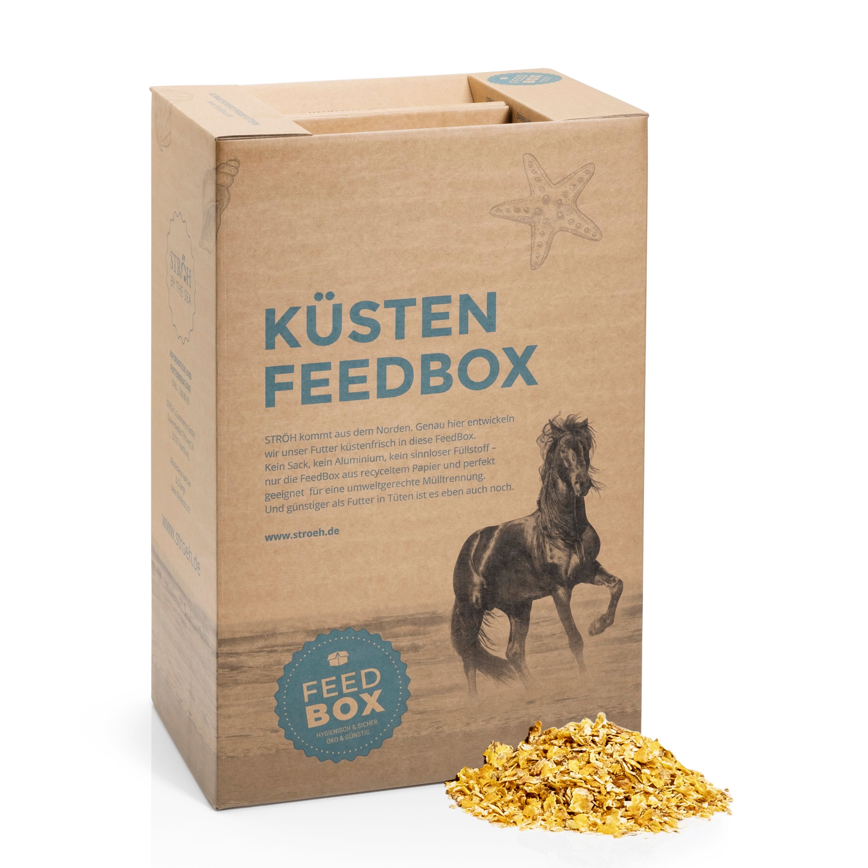 Ströh Küsten Maisflakes Feedbox 22 kg