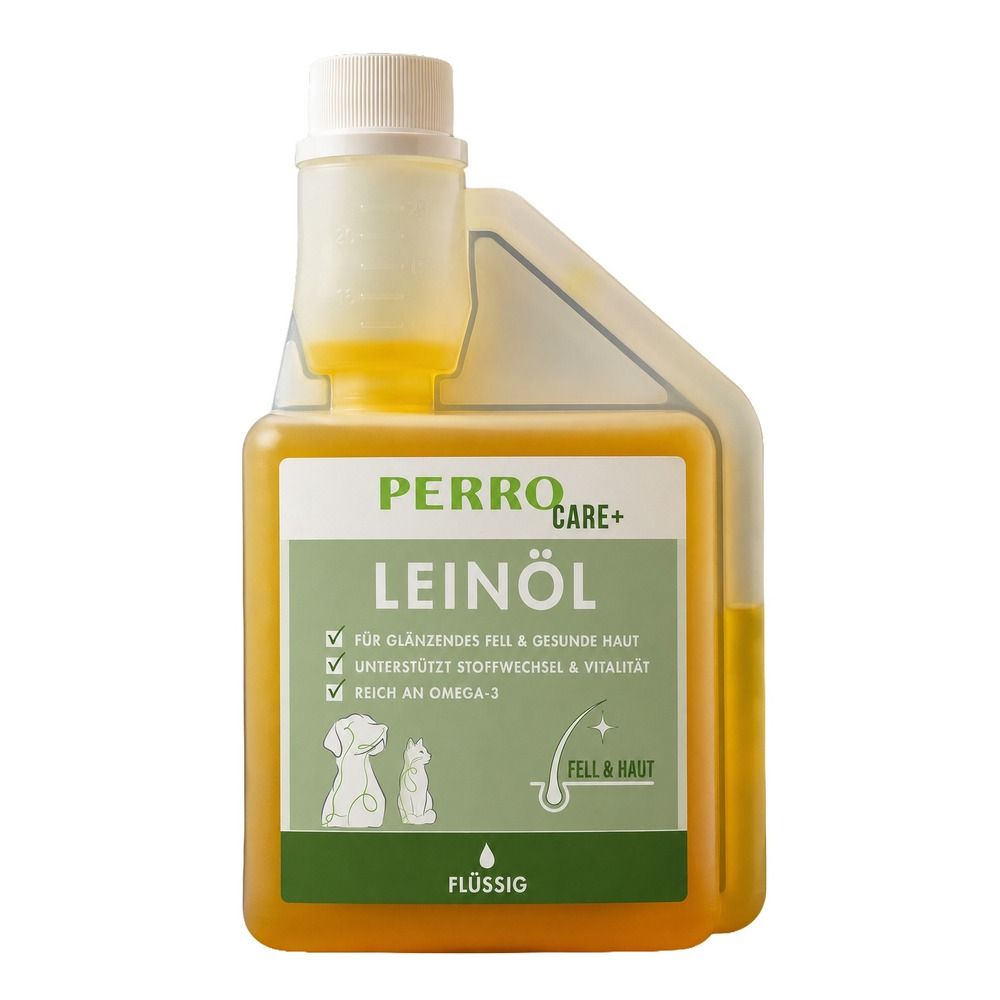 Perro Care+ Premium Leinöl – kaltgepresstes Öl für Hunde & Katzen 250 ml