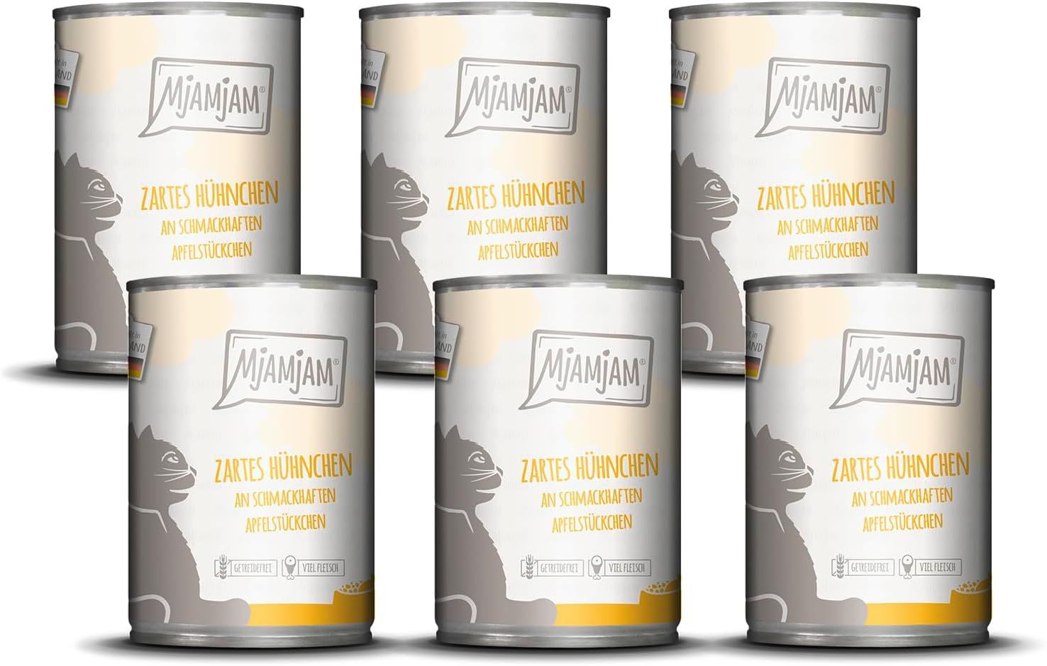 MjAMjAM – zartes Hühnchen an schmackhaften Apfelstückchen 6x400 g Futter