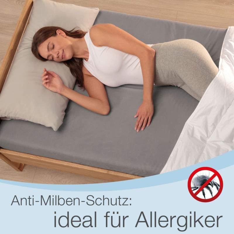 ELONEO Spannbettlaken, Gummizug: rundum, wasserdicht, für Hausstauballergiker geeignet