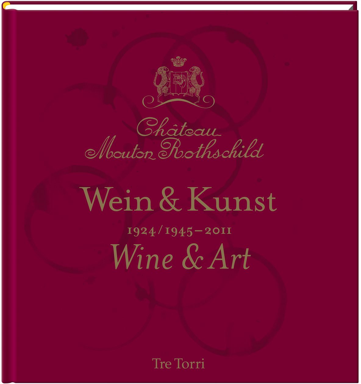 Buchcover mit dem Titel "Wein & Kunst" und dem Logo von Château Mouton Rothschild. Aufschrift "Wine & Art".