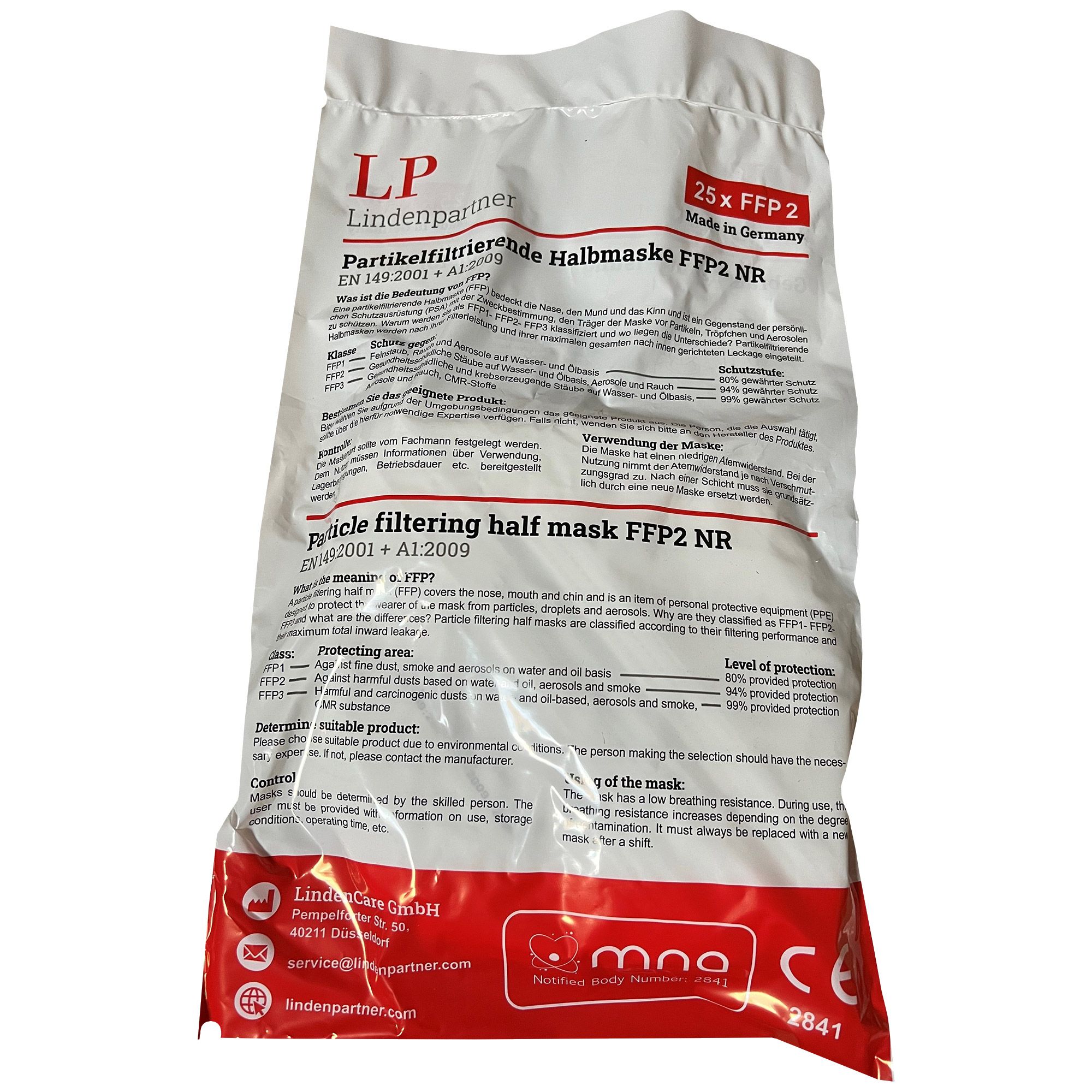 Lindenpartner Deutsche FFP2-Maske - LP2 Modell KOPFBAND