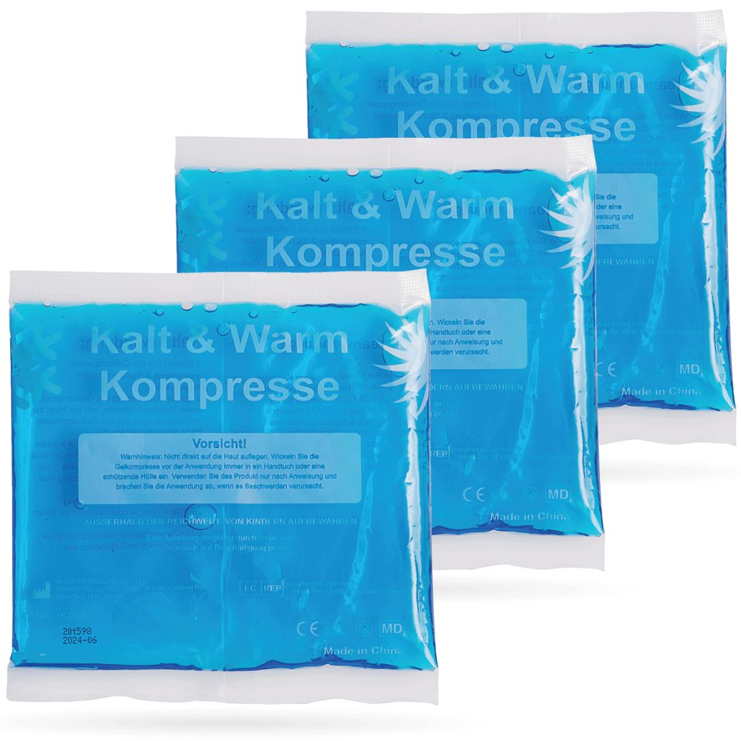 IEA Medical Kalt Warm Kompressen, 3 Kühlpacks für Prellungen, Insektenstiche etc.