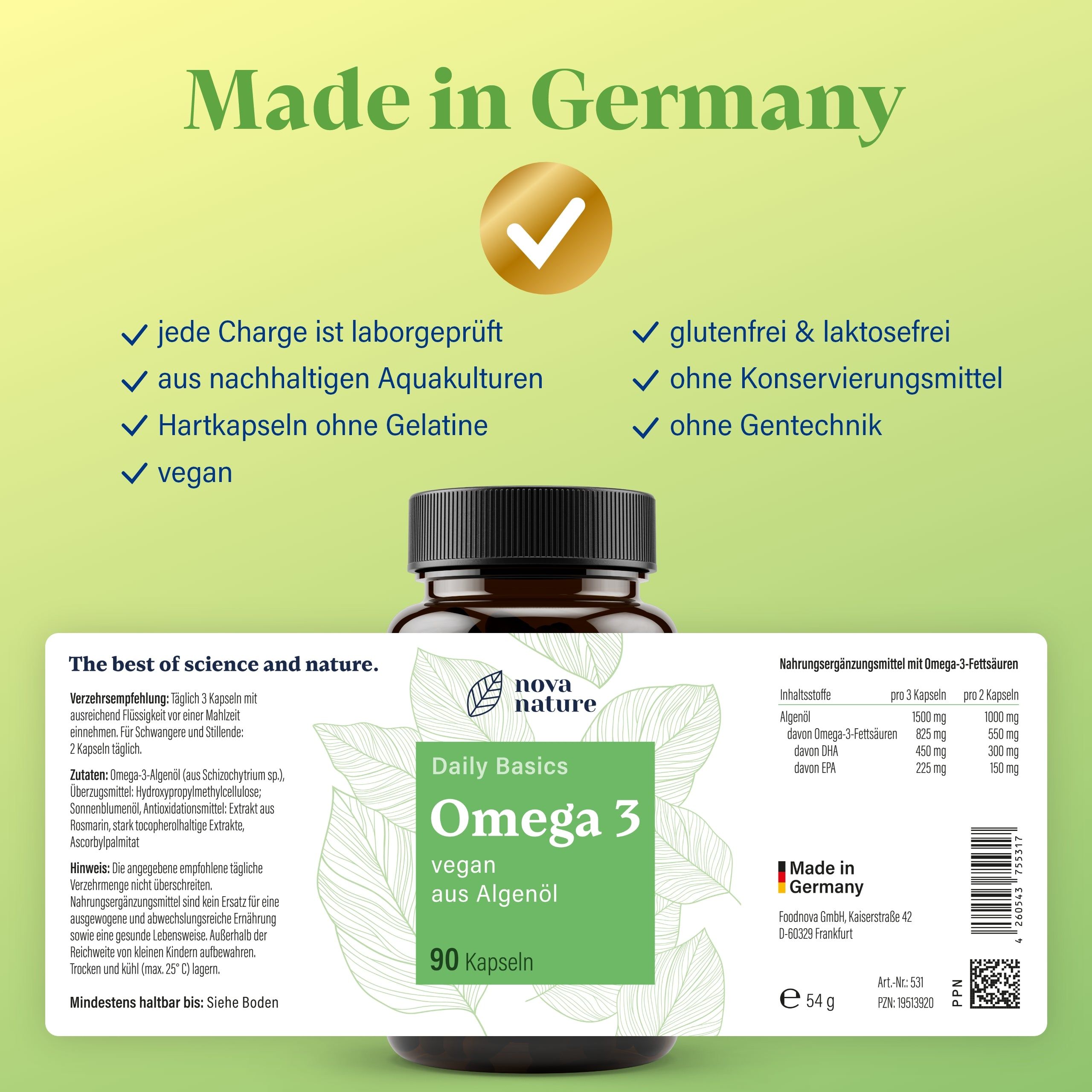 Omega 3 vegan aus Algenöl - von NovaNature®