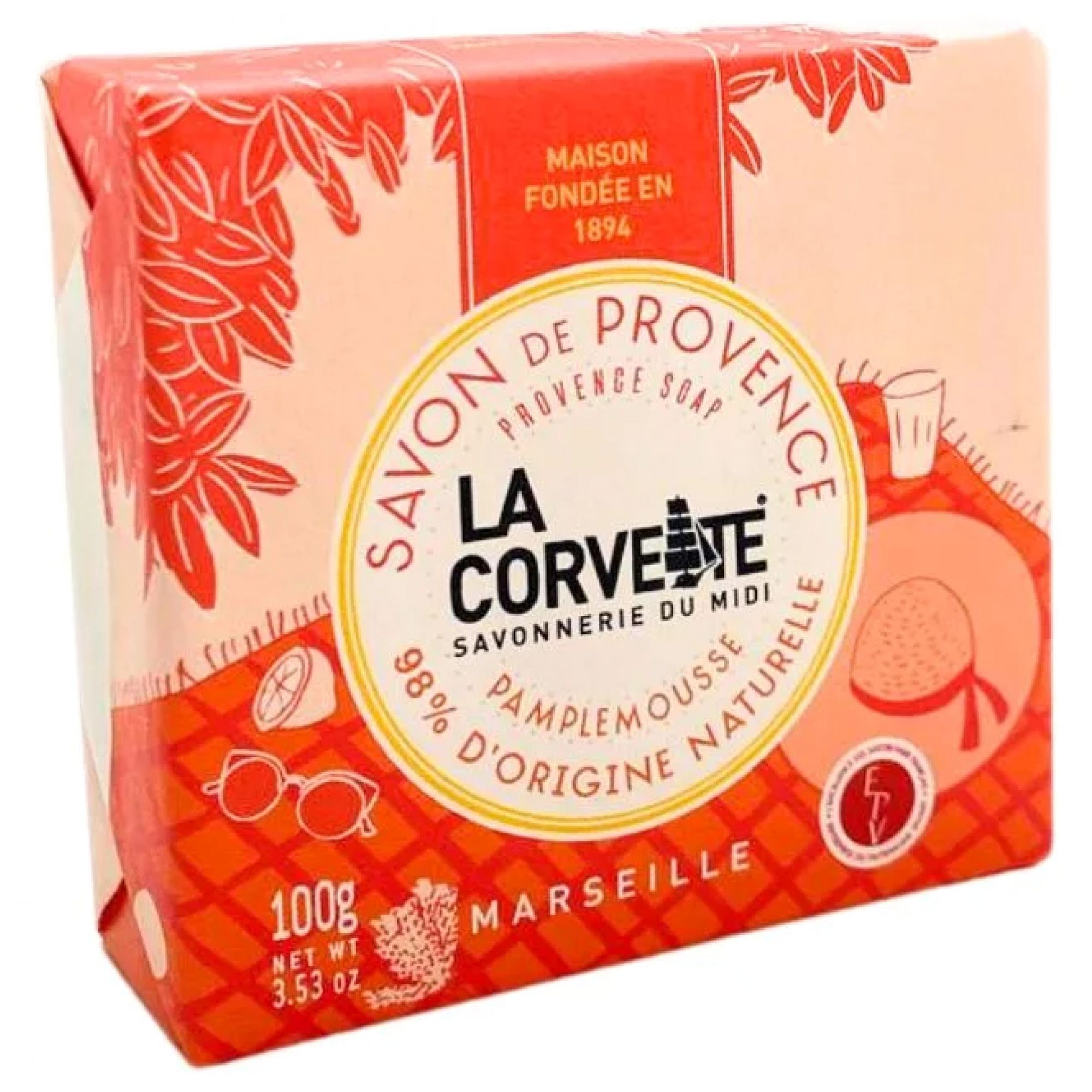 La Corvette Savon de Provence Pampelmuse 7x6,5x2,5 cm