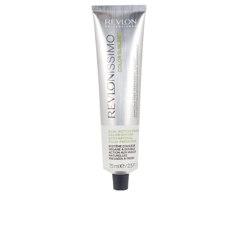 Haarfärbemittel in Tube. Marke Revlon, Produktname Revlonissimo Color Sublime. Text: Ammonia Free. Volumen: 75ml.