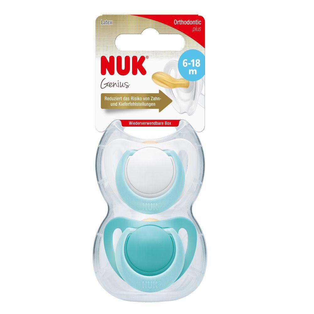 NUK® Genius Schnuller aus Latex Größe 6 bis 18 Monate (Farbe/Motiv nicht wählbar)