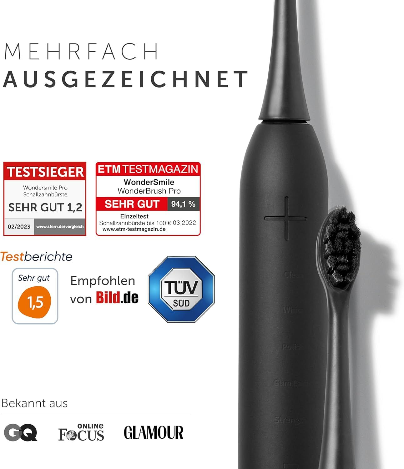 Wondersmile Travel Care Bundle Ultimate Black - Testsieger - 100 Tage risikofrei testen