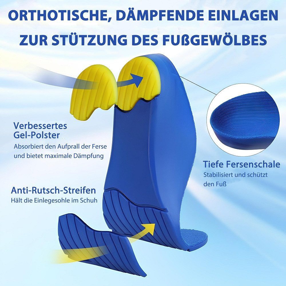 COOL-i Orthopädische 3D Einlegesohlen,Fußgewölbestütze, atmungsaktiv & zuschneidbar