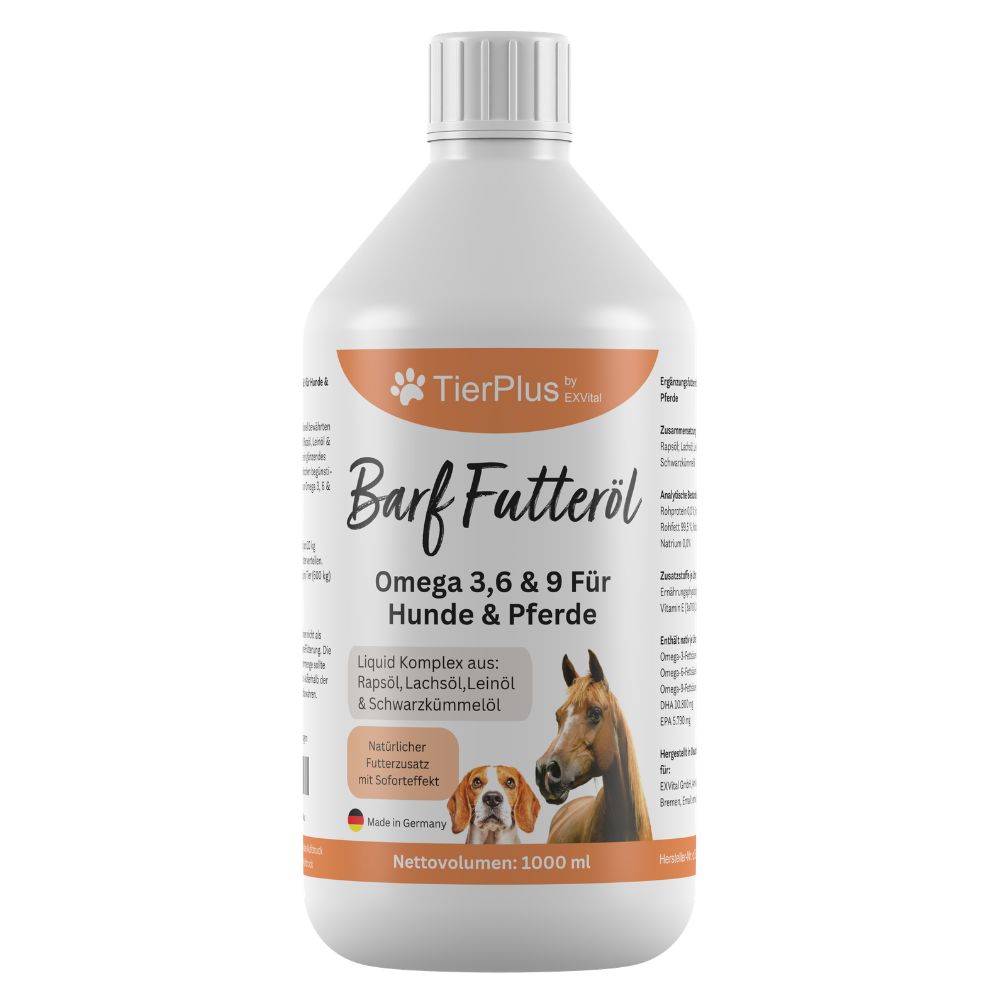 EXVital® TierPlus Barf Futteröl für Hunde & Pferde