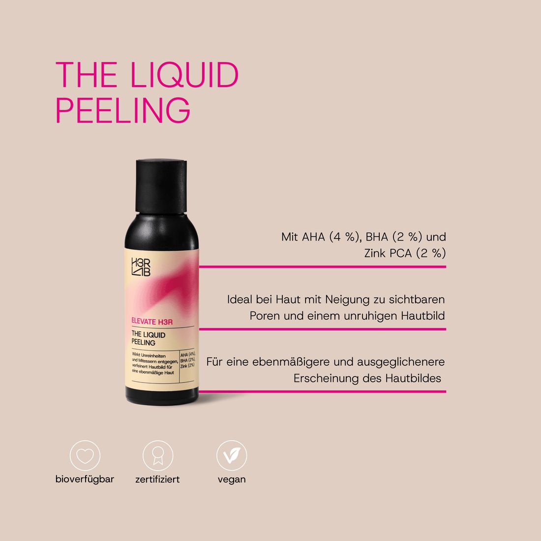 The Liquid Peeling – AHA, BHA & Zink PCA für ein glattes, verfeinertes Hautbild