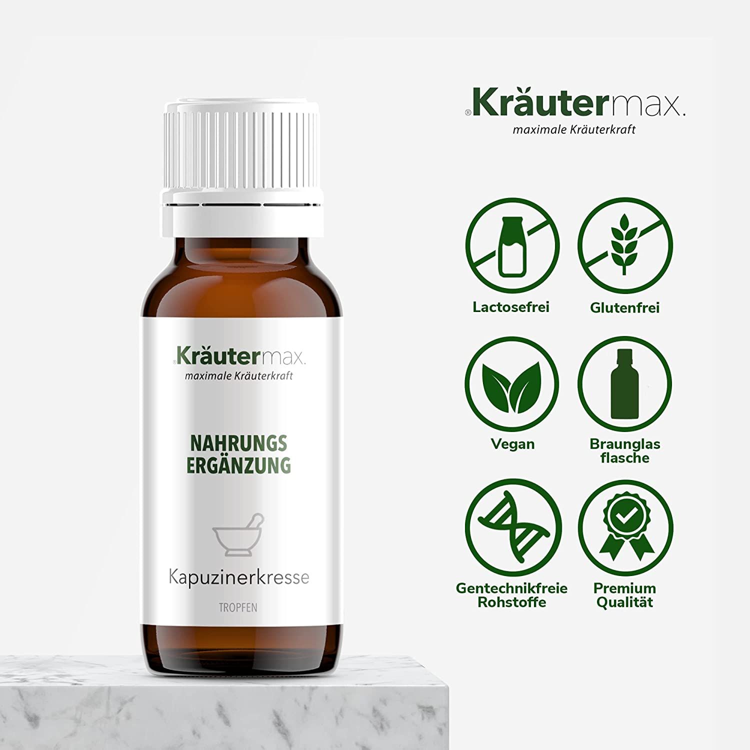 Kräutermax Kapuzinerkresse Tropfen mit Extrakt aus dem Samen der Kapuzinerkresse (Tropaeolum