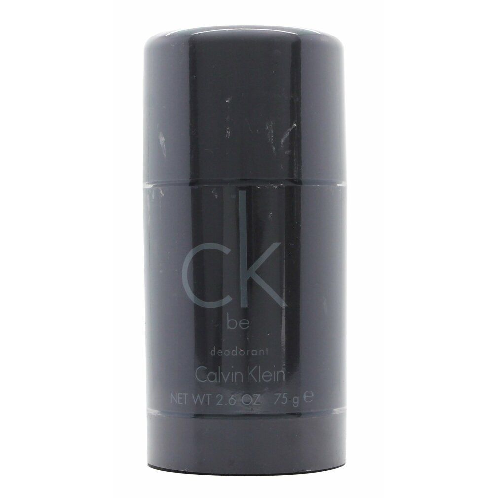 Schwarzer Deostick mit "ck be deodorant Calvin Klein". Netto 2.6 OZ 75 g.