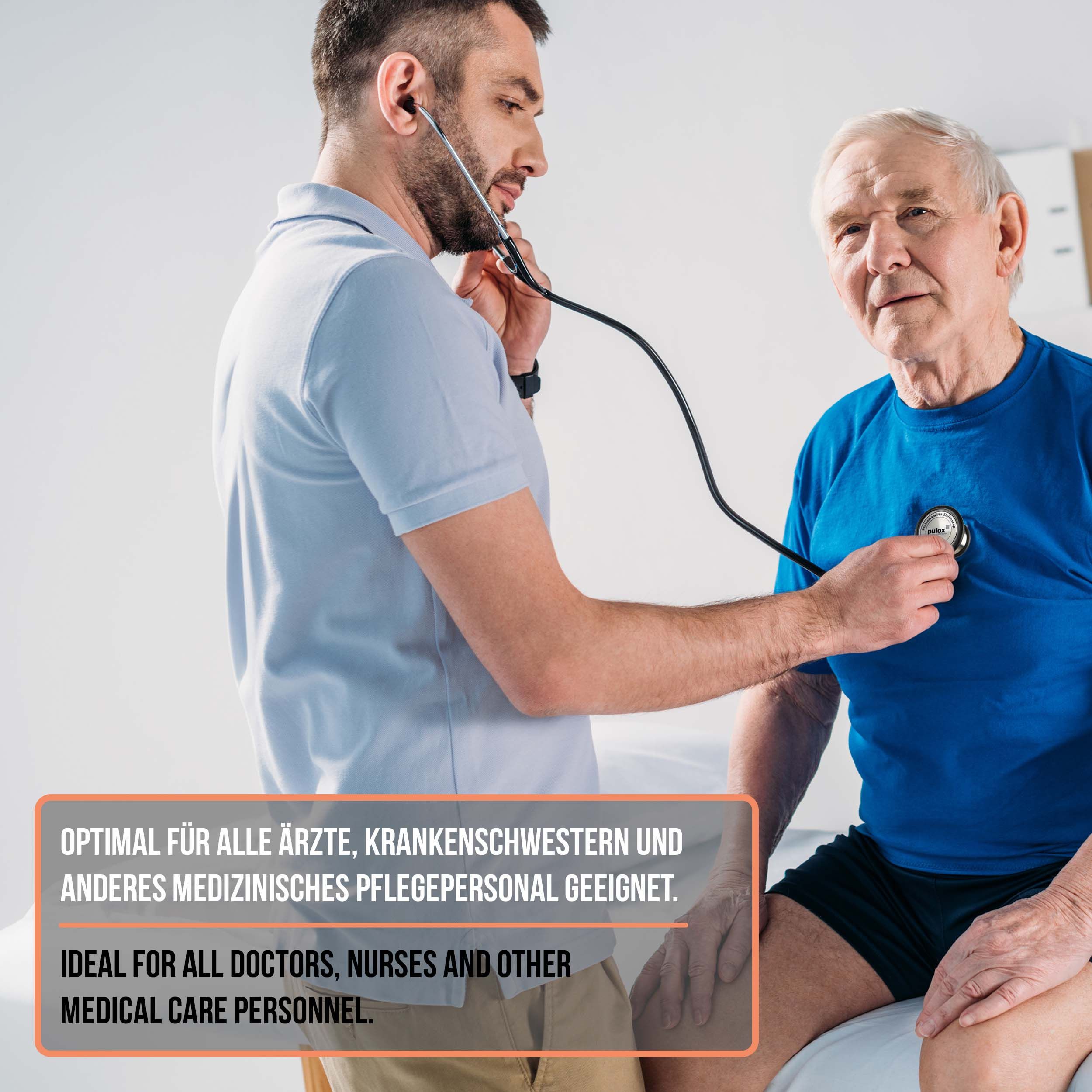 Pulox Kardiologie Stethoskop - Profi-Stethoskop mit Doppelkopf aus Edelstahl